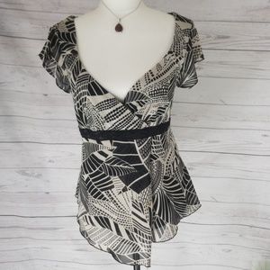 Cream and black tie back top XL b.i.y.a.y.c.d.a